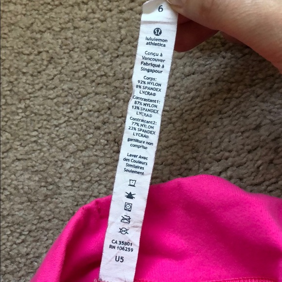 Lululemon Pink Spandex Crop Pants. Size 6 - Picture 5 of 8